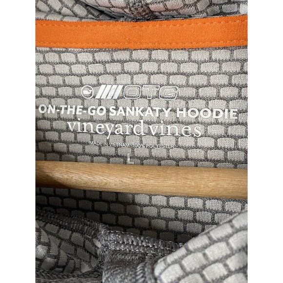 Vineyard Vines Striped Sankaty Hoodie Men’s L Gray On-The-Go Performance Sailing - Picture 8 of 16